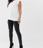 Asos Design Maternity Ridley High Waisted Skinny Jeans In Washed Black With Under The Bump Waistband