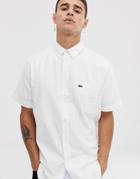 Lacoste Short Sleeve Oxford Shirt In White