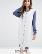 Minkpink Longline Bomber Robe - Blue