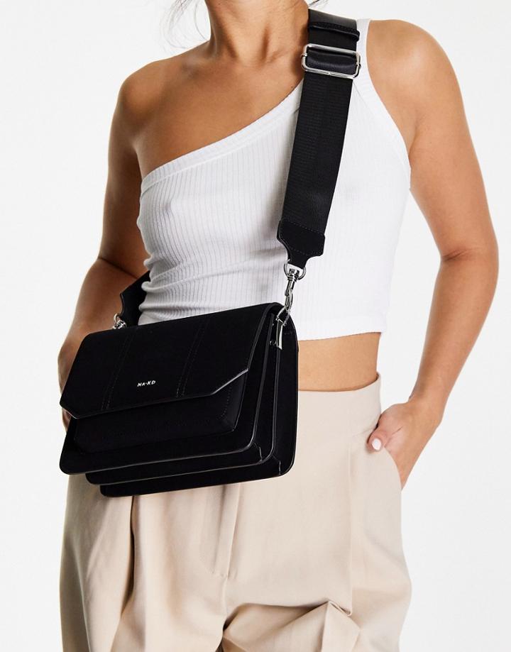 Na-kd Faux Suede Crossbody Bag In Black