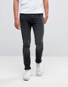 Asos Super Skinny Jeans In Washed Black - Gray