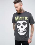 Asos Misfits Relaxed Band T-shirt With Vintage Print - Gray