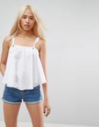 Asos Ultimate Swing Cotton Cami With Hardware Details - White