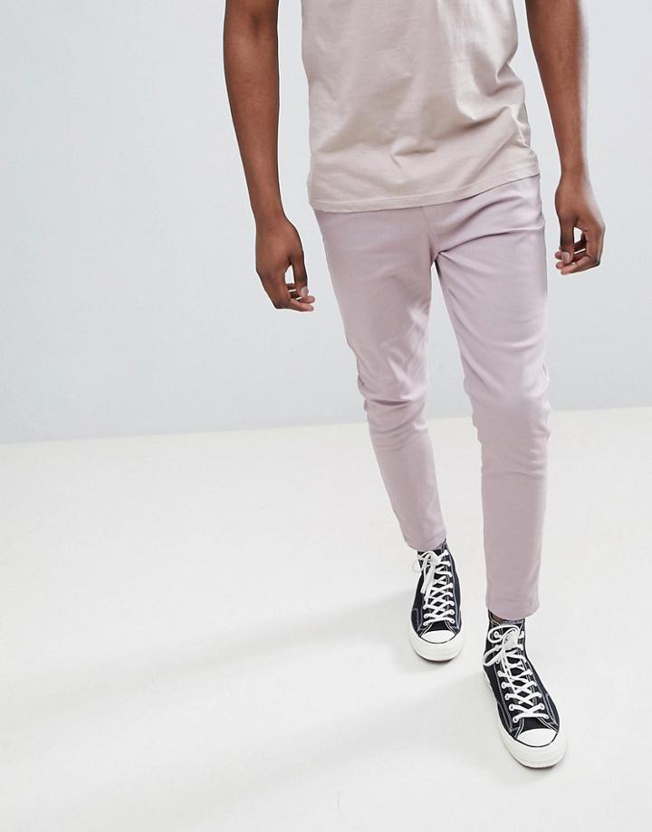 Just Junkies Elastic Back Turn Up Chino Pants - Pink