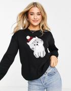 Brave Soul Cat Christmas Sweater-black