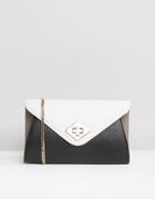 Dune Color Block Envelope Clutch Bag - Black