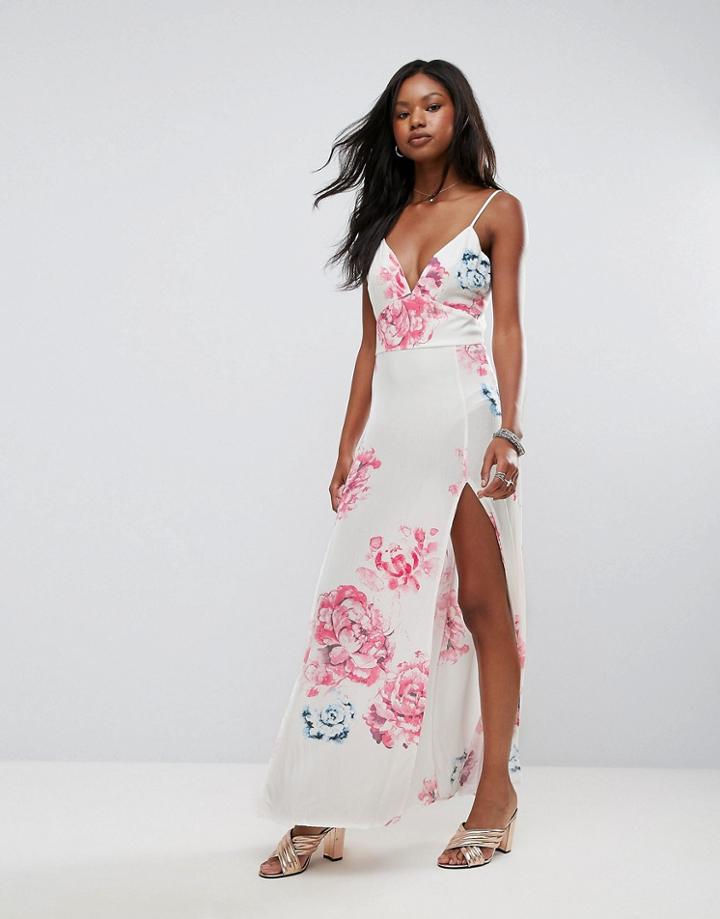 Parisian Floral Maxi Dress - White