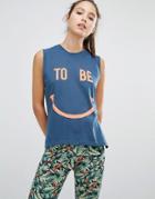 213 Apparel To Be Happy Tank - Blue