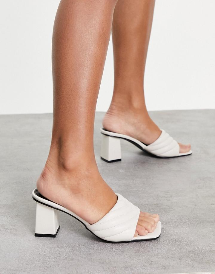 Raid Longley Padded Heeled Mules In Off White