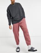 Asos Design Set Oversized Sweatpants In Washed Berry-purple