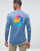 Wetts Back Print Venice Beach Long Sleeve Top - Blue
