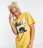 Reclaimed Vintage Inspired T-shirt With Car Print In Mustard-yellow