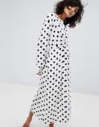 Stylenanda Maxi Dress In Spot - White