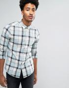 Farah Alderton Slim Fit Check Shirt Green - Green