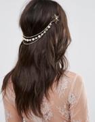 Asos Vintage Flower & Pearl Hair Clips - Gold