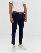 Asos Design Skinny Ankle Grazer Chinos In Navy