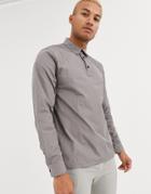 Asos Design Nylon Overhead Shirt With Drawstring Detail In Gray