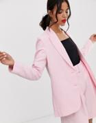 & Other Stories Oversized Linen Blend Blazer Two-piece In Pink
