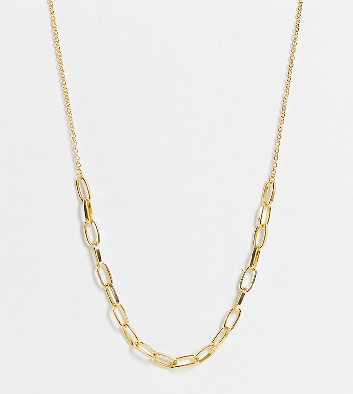 Designb London Curve Chain Necklace In Gold Plate