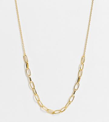 Designb London Curve Chain Necklace In Gold Plate