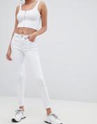 Prettylittlething Mid Rise Skinny Jeans - White