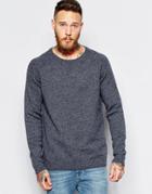Asos Lambswool Rich Crew Neck Sweater - Charcoal