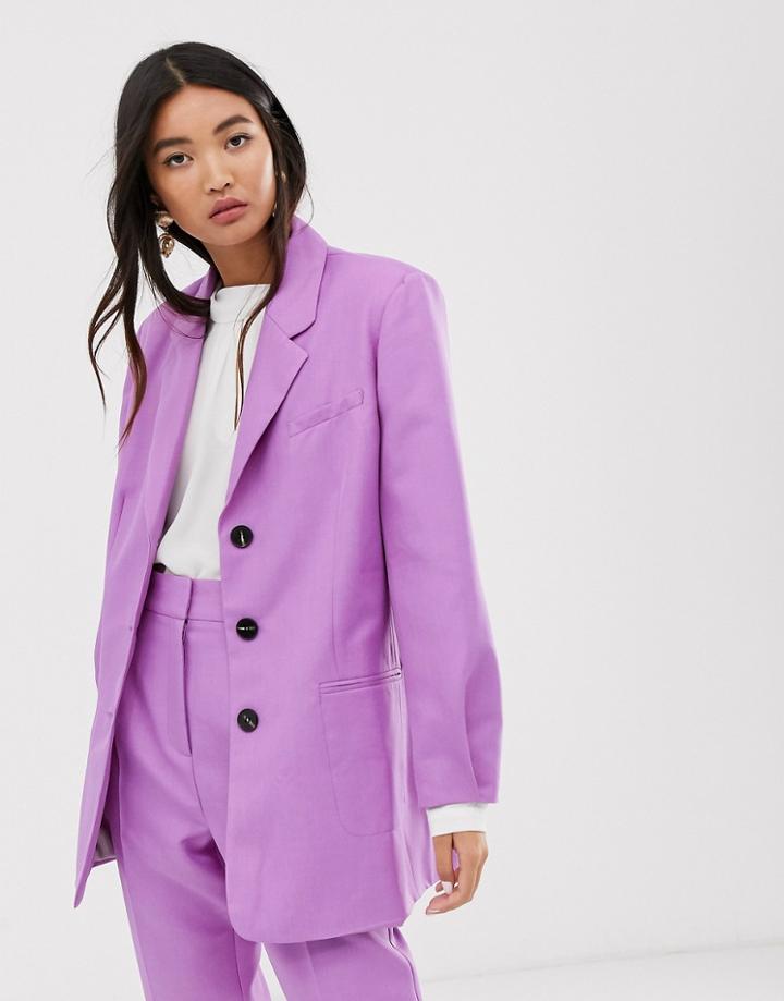 Asos Design Oversized Dad Blazer In Lilac