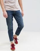 Asos Stretch Slim Jeans In 17oz Dark Wash Vintage Blue - Blue