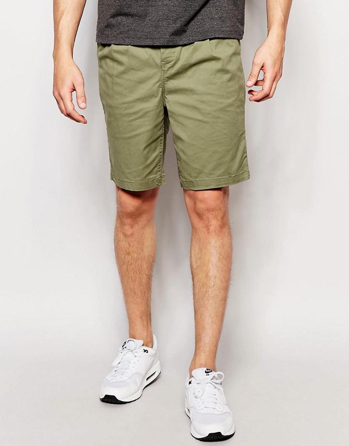 Pull & Bear Chino Shorts In Khaki - Khaki