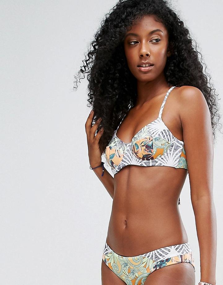 Maaji Reversible Printed Cupped Bikini Top With Double Print - Purple
