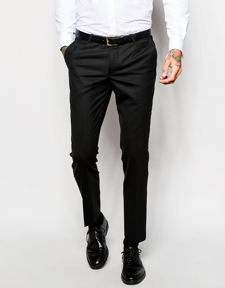 Noose & Monkey Suit Pants With Stretch In Super Skinny Fit - Black