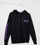 Quiksilver Boxy Fleeced Hoodie In Washed Black Exclusive At Asos
