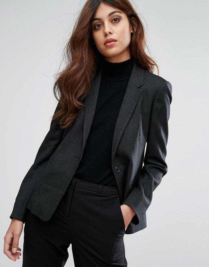 Warehouse Textured Tailored Blazer - Black