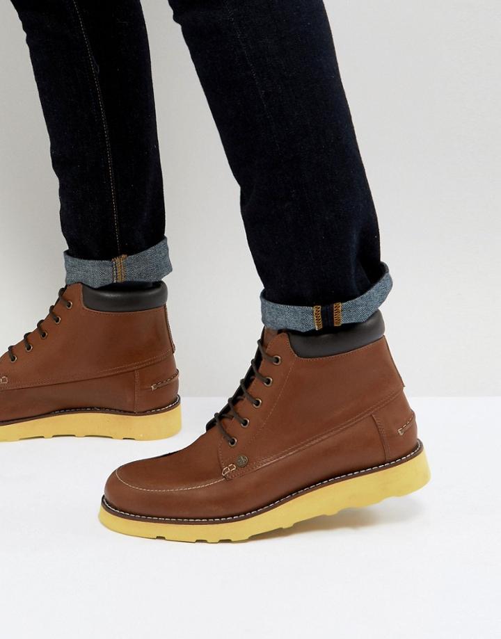 Original Penguin Copper Lace Up Boots In Tan - Tan