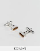Aetherston Cufflinks With Tigers Eye Stone - Silver