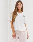 Asos Design Mix & Match Stripe Pyjama Embroidered T-shirt - Pink