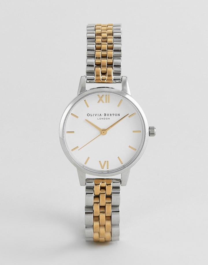 Olivia Burton Ob16mdw34 White Dial Bracelet Watch In Mixed Metal - Multi