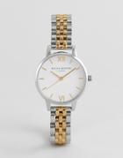 Olivia Burton Ob16mdw34 White Dial Bracelet Watch In Mixed Metal - Multi