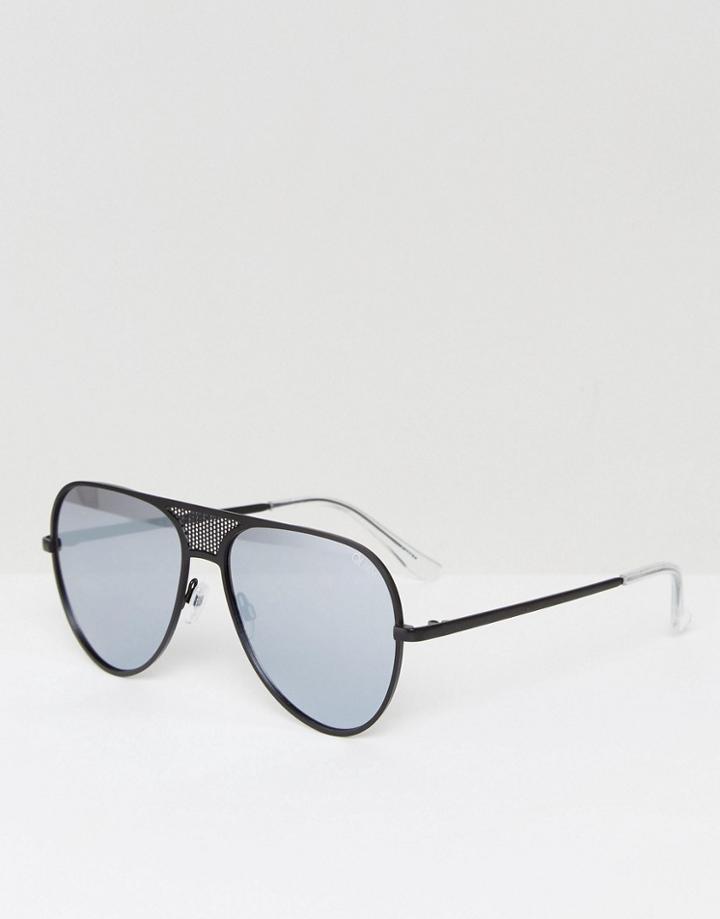 Quay Australia X Kylie Jenner Iconic Aviator Sunglasses In Black - Black