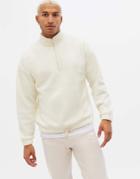 New Look Oversized Funnel Neck Fleece Sweatshirt In Off-white