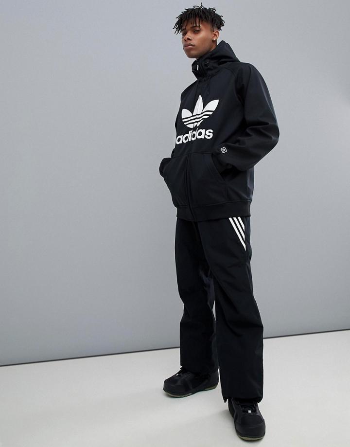 Adidas Snowboarding Greeley Soft Shell Jacket In Black - Black