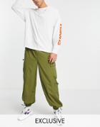 Reclaimed Vintage Inspired Cargo Pants In Khaki-green