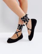 Asos Lamara Interchangeable Laces Ballet Flats - Black