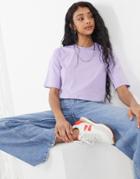 Monki Elina Organic Cotton Crop Top In Lilac-purple