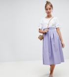 Asos Petite Tailored Linen Prom Skirt - Purple