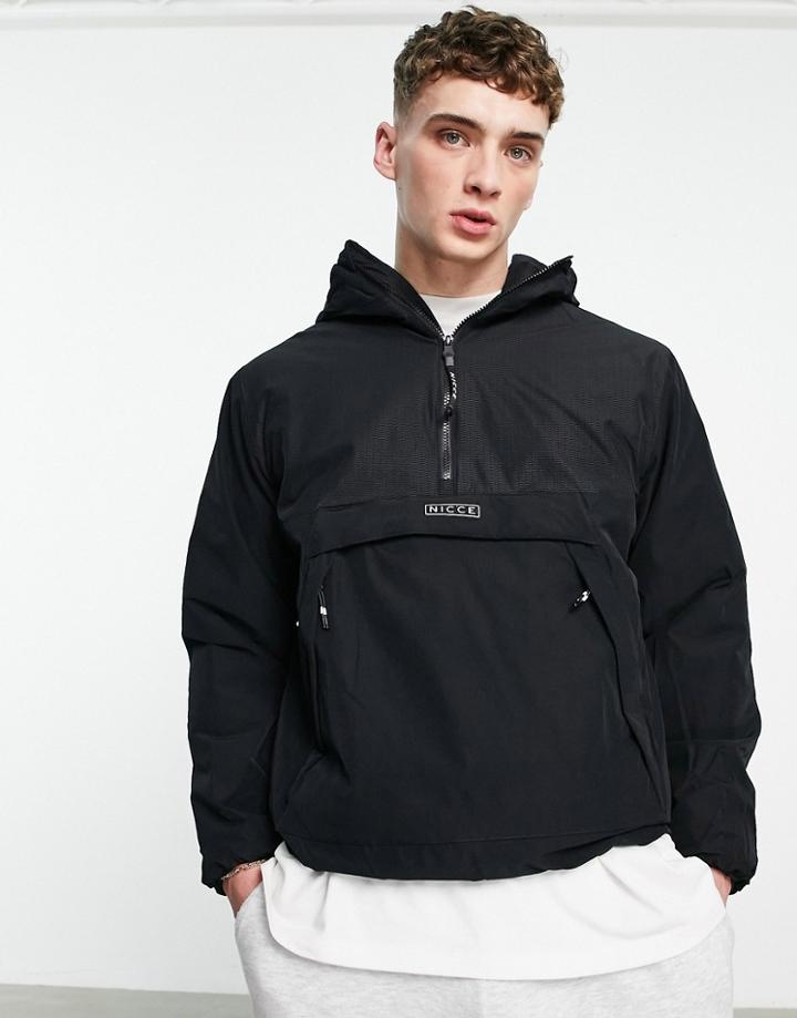 Nicce Vision Half Zip Jacket In Black