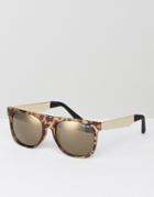 Miss Kg Flat Top Sunglasses In Tort - Brown