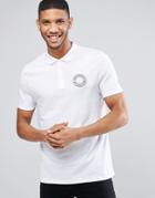 Asos Relaxed Skater Polo Shirt With Brooklyn Print In White - White
