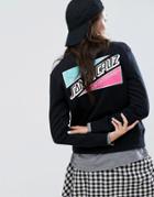 Santa Cruz Boyfriend Sweatshirt With Embroidered Back Print - Black