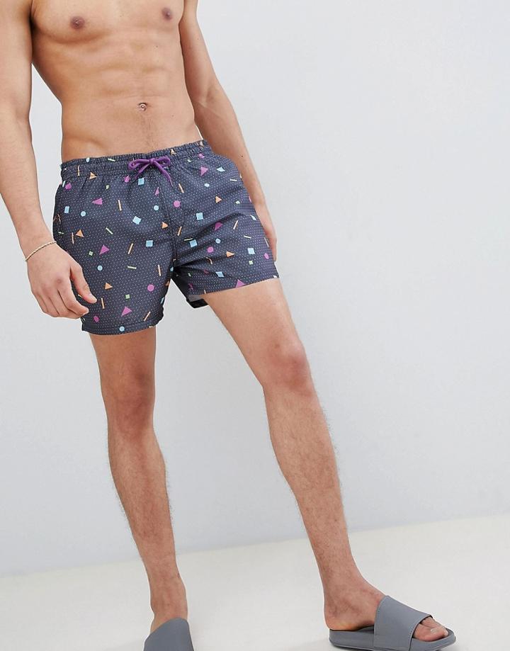 Le Breve Retro Swim Short - Black